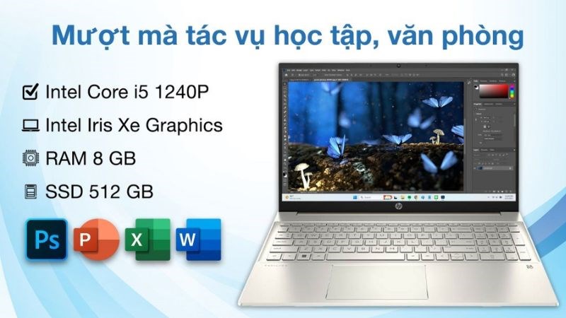 Laptop HP Pavilion 15 eg2082TU i5  xử lý nhanh gọn mọi tác vụ văn phòng