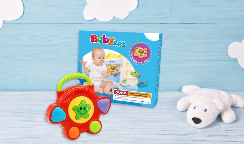 Đồ chơi baby rock star - trống bốn điệu nhạc Duka DK580018