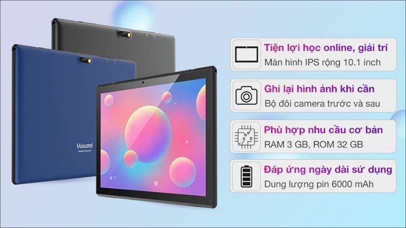Masstel Tab 10A với cấu h&igrave;nh v&ocirc; c&ugrave;ng ổn định c&ugrave;ng khả năng hỗ trợ kết nối 4G hiện đại