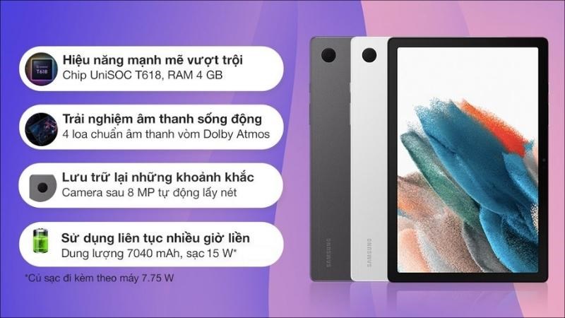 Samsung Galaxy Tab A8 (2022) c&oacute; thiết kế đẹp mắt v&agrave; sang trọng