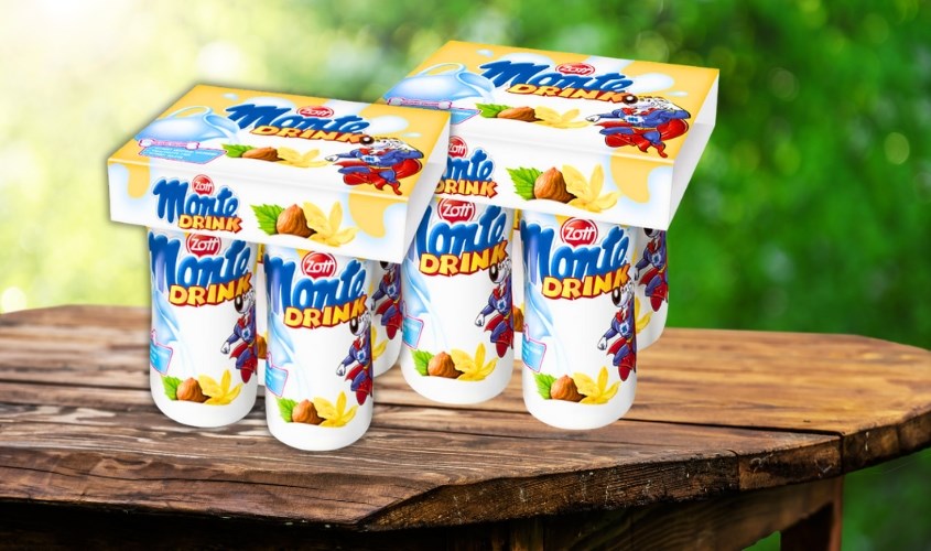 Lốc 4 chai váng sữa Zott Monte Drink vị vani 95 ml (từ 1 tuổi)
