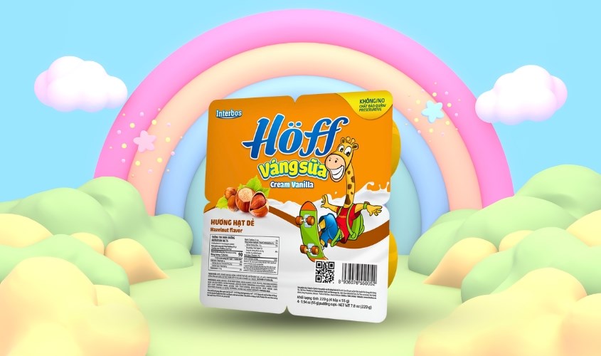 Lốc 4 hũ váng sữa Hoff vị hạt dẻ 55g (từ 6 tháng)
