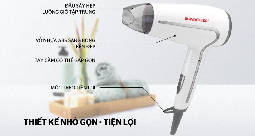 Máy sấy tóc 1500W Sunhouse SHD2308W