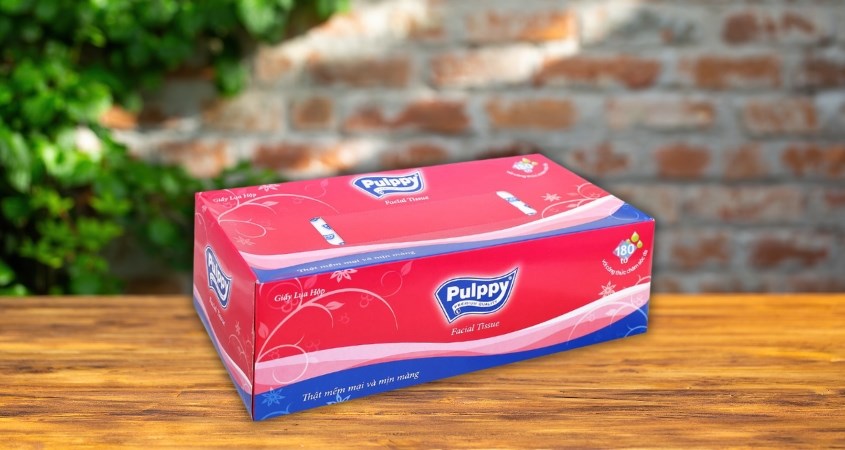 Hộp 180 tờ khăn giấy lụa Pulppy không mùi 2 lớp