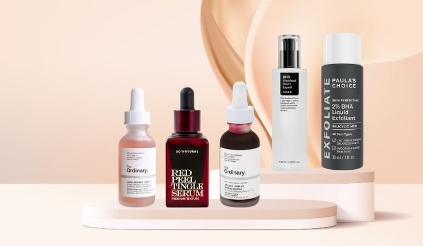 Một số sản phẩm tẩy tế bào chết hoá học đang được yêu thích hiện nay