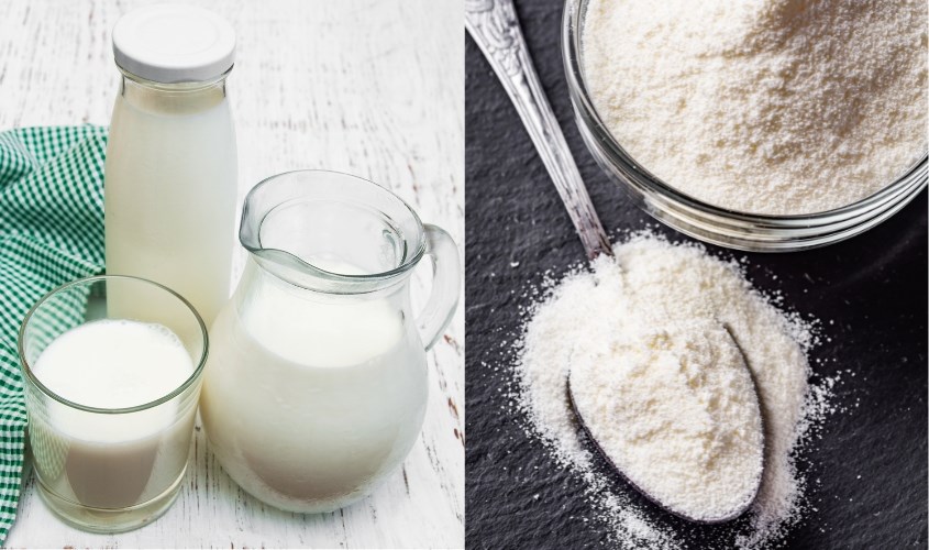 Hai loại sữa này khác nhau về hình dạng và thành phần dinh dưỡng