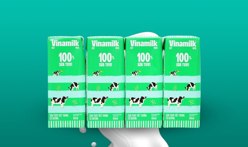 Lốc 4 hộp sữa tươi tiệt trùng Vinamilk có đường 180 ml (từ 1 tuổi)