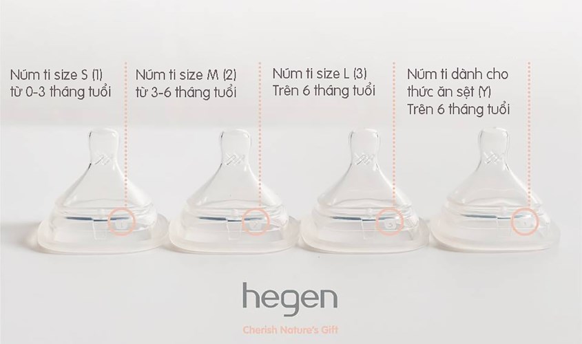 Bộ 2 núm ti Hegen cổ rộng size L (từ 6 tháng)