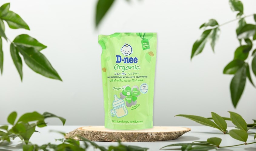 Nước rửa bình sữa D-nee Organic túi 550 ml hương cam