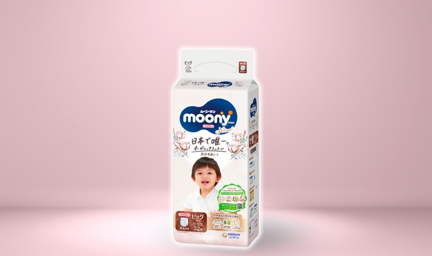 Tã quần Moony Natural size XL 32 miếng (12 - 22 kg)