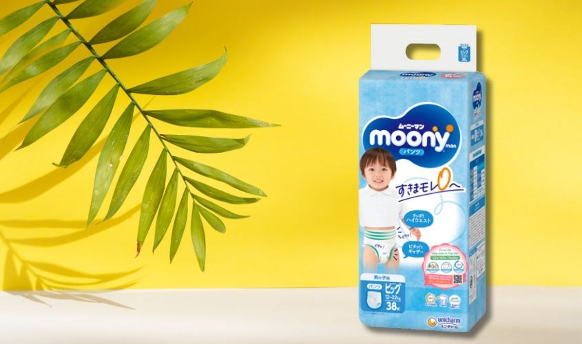 Tã quần Moony man bé trai size XL 38 miếng (12 - 22 kg)