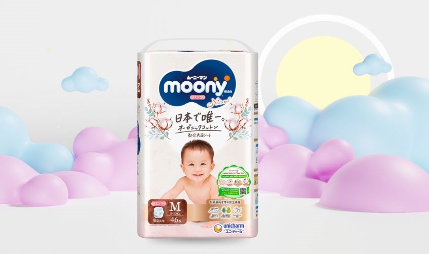 Tã quần Moony Natural size M 46 miếng (5 - 10 kg)