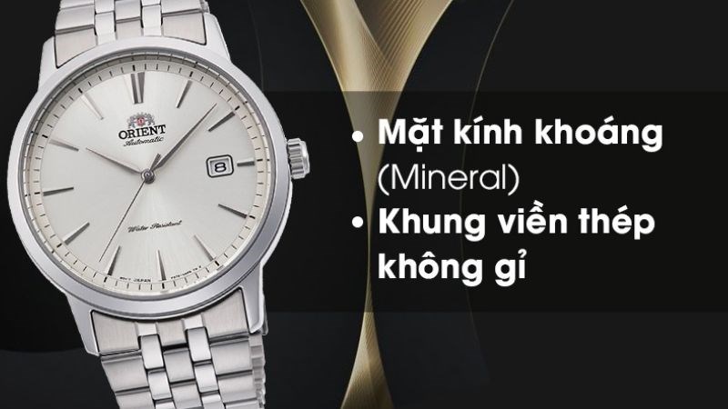 Mặt k&iacute;nh của mẫu đồng hồ n&agrave;y c&oacute; độ cứng kh&aacute;, chịu lực tốt