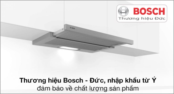 Máy hút mùi âm tủ Bosch DFT63AC50 vỏ máy được làm bằng inox không gỉ, chống bám bẩn, bám vân tay