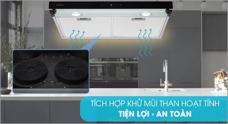 Máy hút mùi âm tủ Hafele HC-BI70B trang bị đèn LED chiếu sáng hoạt động tốt giúp người nội trợ quan sát và chế biến các món ăn