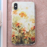 Ốp lưng iPhone X-XS Nhựa dẻo solid in hình Hoa