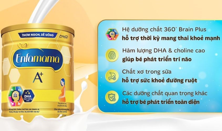 Sữa bầu Enfamama A+ 360° Brain Plus hương vani 400g