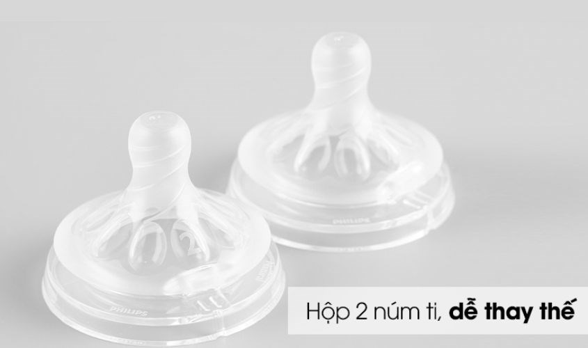 Bộ 2 núm ti Philips Avent SCF652/23 cổ rộng size 2 (1 - 3 tháng)