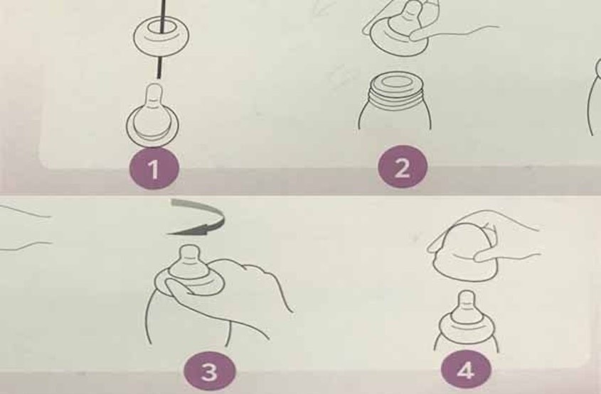 Cách lắp núm ti cho bình sữa cổ hẹp