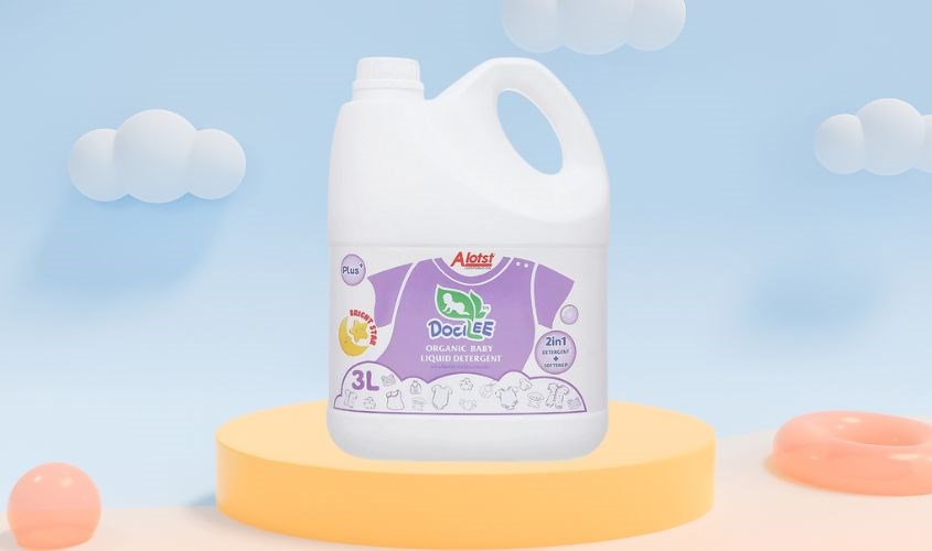 Nước giặt xả quần áo cho bé Docilee Organic - Bright Star hương phấn thơm can 3 lít