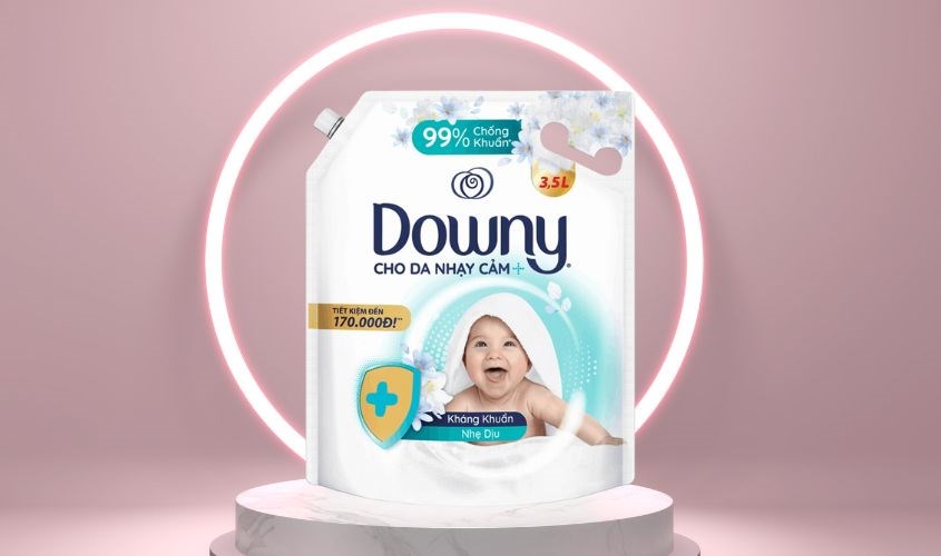 Nước xả quần áo cho bé Downy Kháng Khuẩn Nhẹ Dịu hương dịu nhẹ túi 3.5 lít