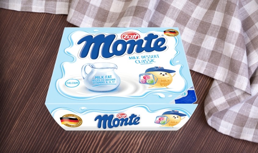 Lốc 4 hũ váng sữa classic Zott Monte 55g (từ 6 tháng)
