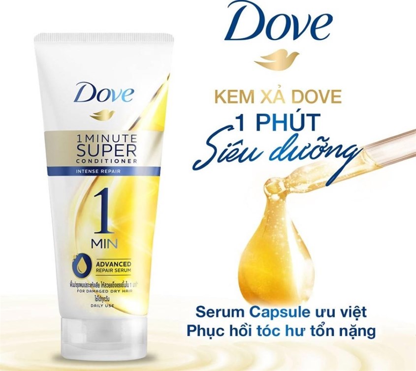 Kem Xả Dove Phục Hồi Hư Tổn 1 Phút Siêu Dưỡng 300ml |