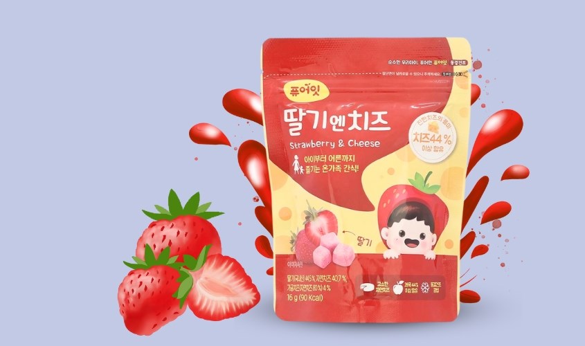 Phô mai sấy lạnh Naebro vị dâu gói 16g