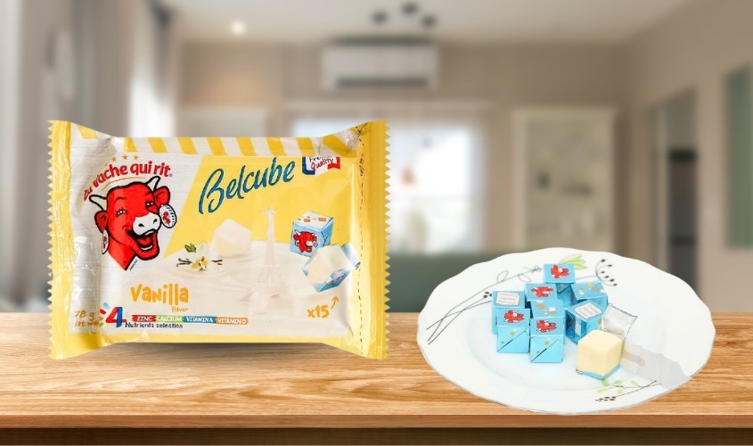 Phô mai Con Bò Cười Belcube vị vani gói 15 viên 78g (từ 1 tuổi)