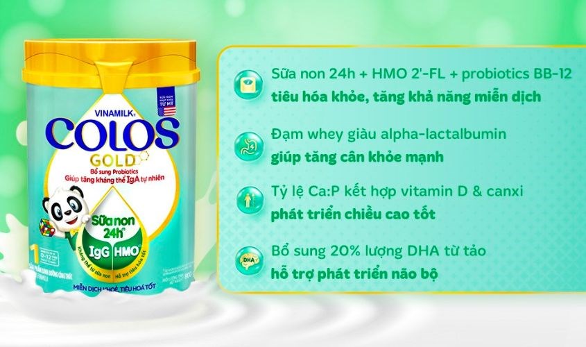 Sữa bột Vinamilk ColosGold số 1 800g (0 - 12 tháng)