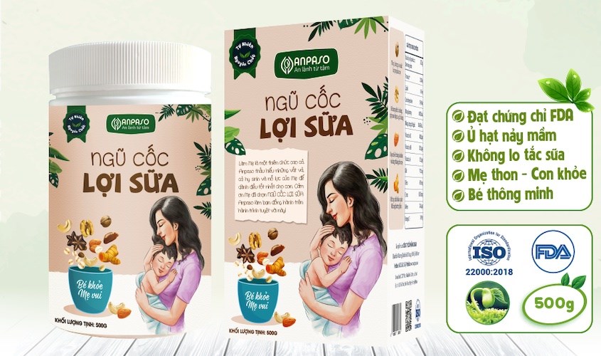 Ngũ cốc lợi sữa Anpaso hũ 500g (dành cho mẹ sau sinh và cho con bú)