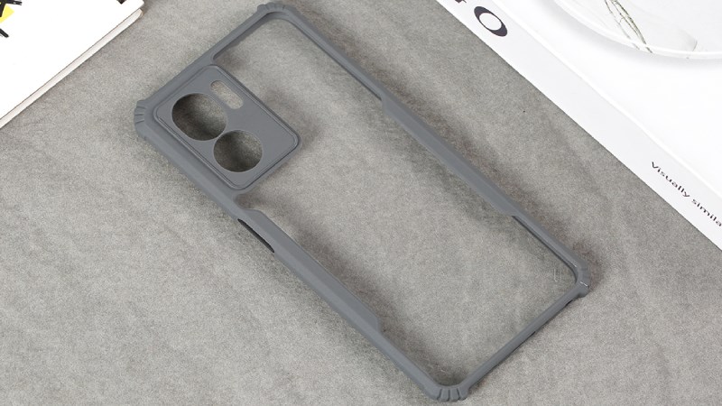 Mặt lưng trong suốt, kết hợp khung viền m&agrave;u x&aacute;m đẹp mắt