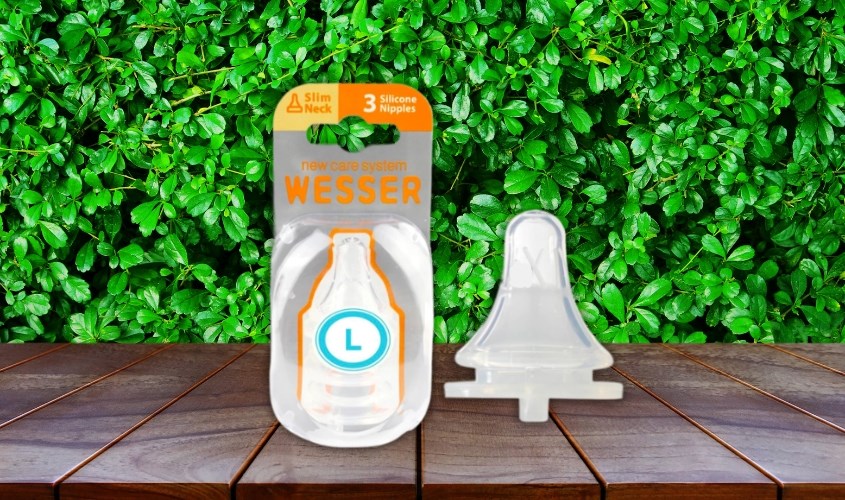 Bộ 2 núm ti Wesser cổ hẹp size L (từ 7 tháng)