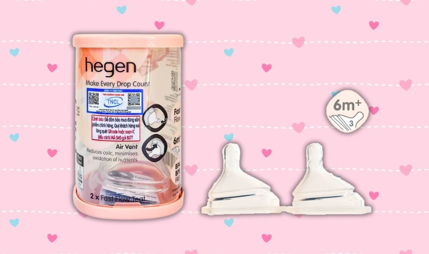 Bộ 2 núm ti Hegen cổ rộng size L (từ 6 tháng)