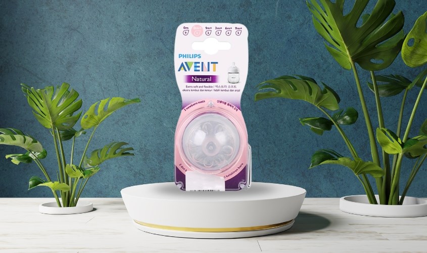 Bộ 2 núm ti Philips Avent SCF651/23 cổ rộng size 1 (0 - 1 tháng)