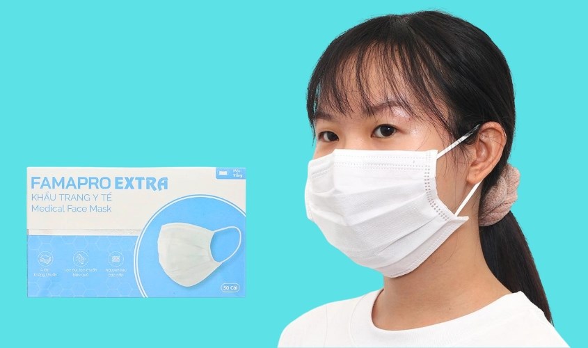Hộp 50 cái khẩu trang y tế FAMAPRO Extra 4 lớp