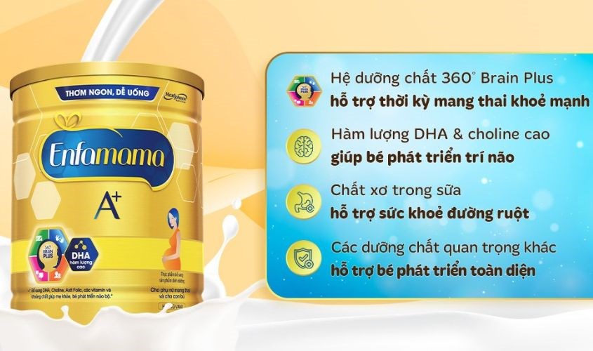 Sữa bầu Enfamama A+ 360° Brain Plus hương vani 400g