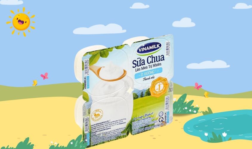 Lốc 4 hộp sữa chua ít đường Vinamilk 100g (từ 1 tuổi)