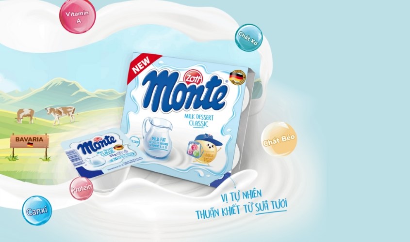 Lốc 4 hũ váng sữa classic Zott Monte 55g (từ 6 tháng)