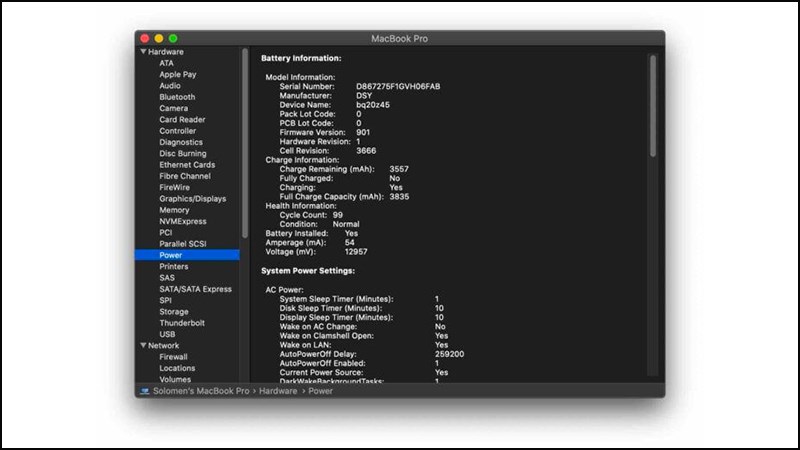 Kiếm tra pin ngay tr&ecirc;n m&aacute;y