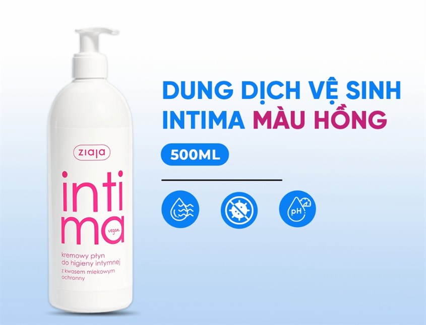Dung dịch vệ sinh phụ nữ Intima Ziaja màu hồng Dung dịch vệ sinh phụ nữ Intima Ziaja màu hồng