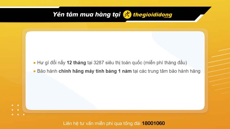 Chính sách bảo hành máy tính bảng tại Thế Giới Di Động