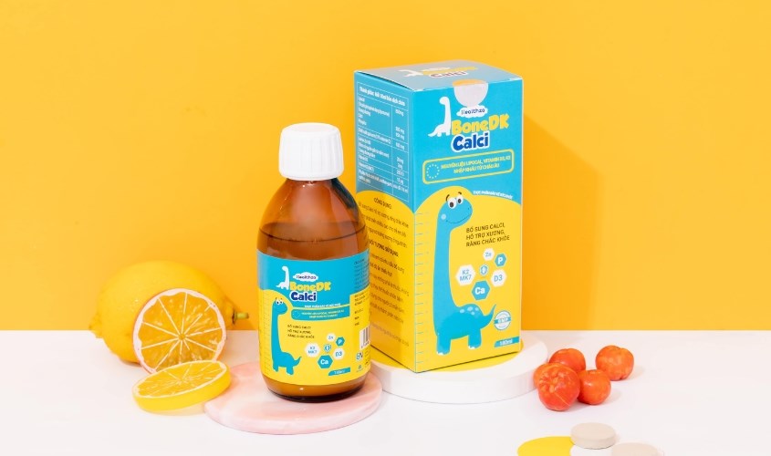 Siro Herbland Healthza BoneDK Calci hỗ trợ phát triển xương và răng 180 ml (từ 1 tuổi)