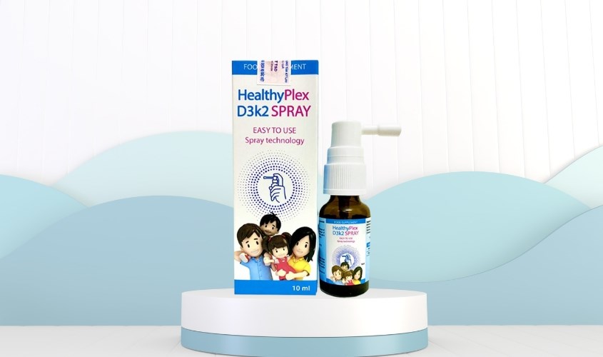 Lọ xịt HealthyPlex D3K2 hỗ trợ hấp thu canxi 10 ml (từ 0 tháng)