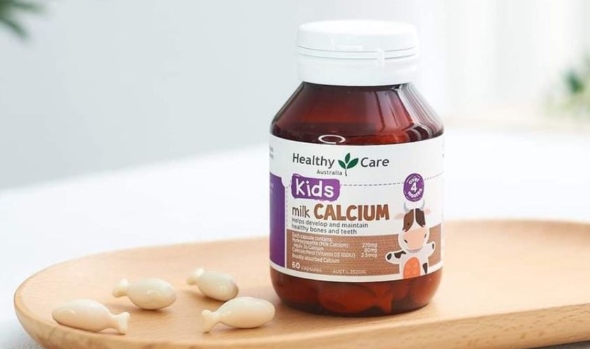 Viên uống Healthy Care Kids Milk Calcium hỗ trợ xương và răng chắc khỏe 60 viên (từ 4 tháng)