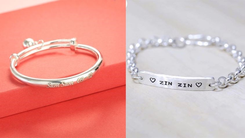 Vòng tay bạc cho bé là món quà thích hợp trong dịp đầy tháng