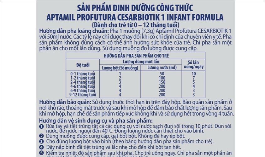 Sữa bột Aptamil Profutura Cesarbiotik số 1 800g (0 – 12 tháng)