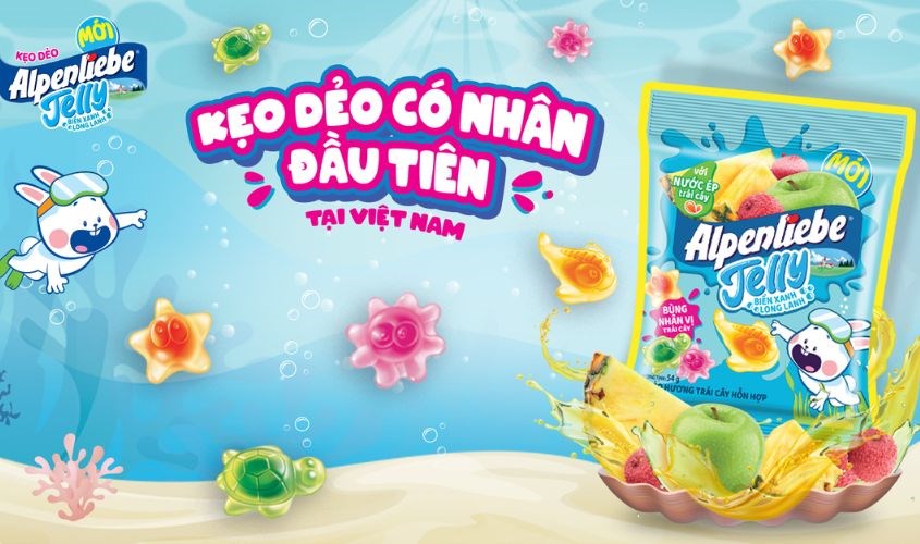 Kẹo dẻo Alpenliebe Jelly biển xanh long lanh hương trái cây gói 90g (từ 2 tuổi)