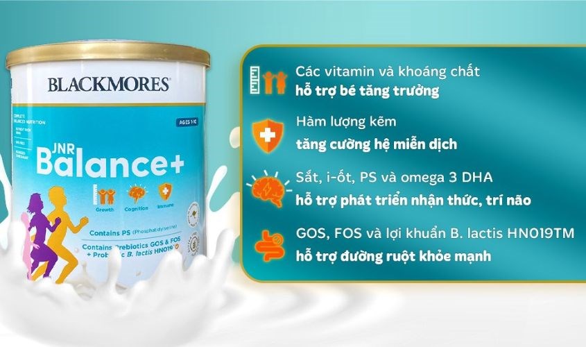 Sữa bột Blackmores JNR Balance+ hương vani 400g (1 - 10 tuổi) 