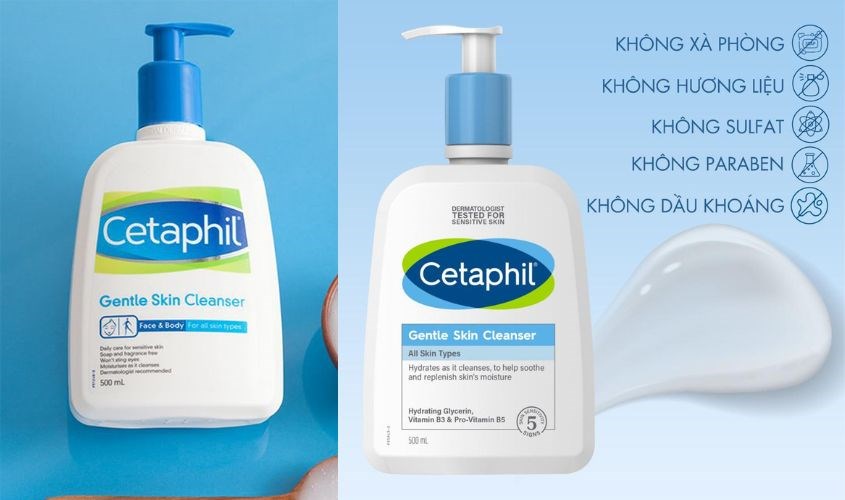 Sữa rửa mặt dịu nhẹ cho da nhạy cảm Cetaphil Gentle Skin Cleanser 250 ml